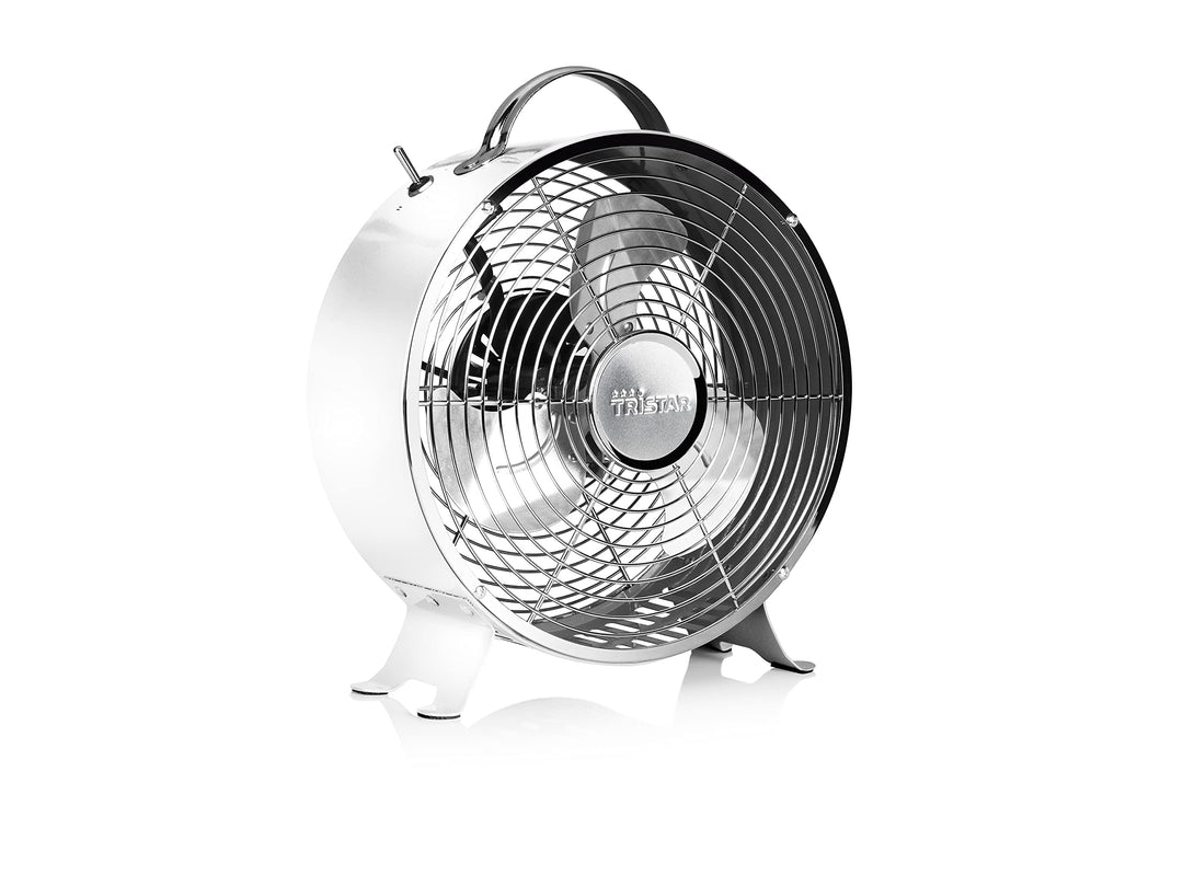 Tristar VE-5967 Retro Tischventilator - 20 W - 25 cm Ø - 2 Geschwindigkeitsstufen - Integrierter Gri