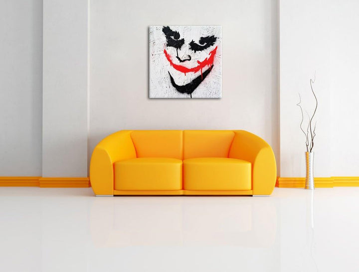 Pixxprint Joker in Gefahr, Format: 70x70 auf Leinwand, XXL riesige Bilder fertig gerahmt mit Keilrah
