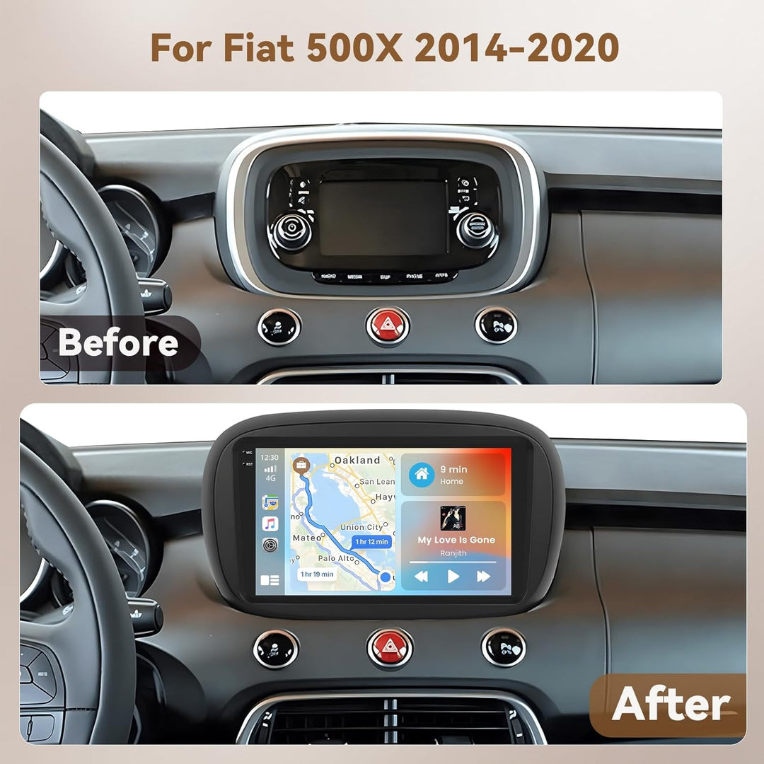 Hikity Android 15 4+64G Autoradio für FIAT 500X 2014-2020 mit 9 Zoll Incell Touchscreen, Autoradio 2