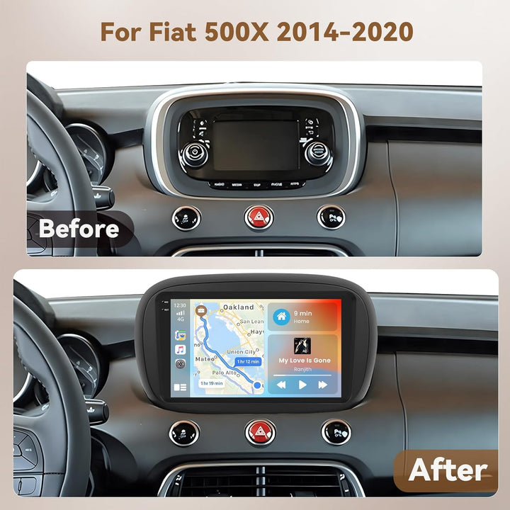 Hikity Android 15 4+64G Autoradio für FIAT 500X 2014-2020 mit 9 Zoll Incell Touchscreen, Autoradio 2