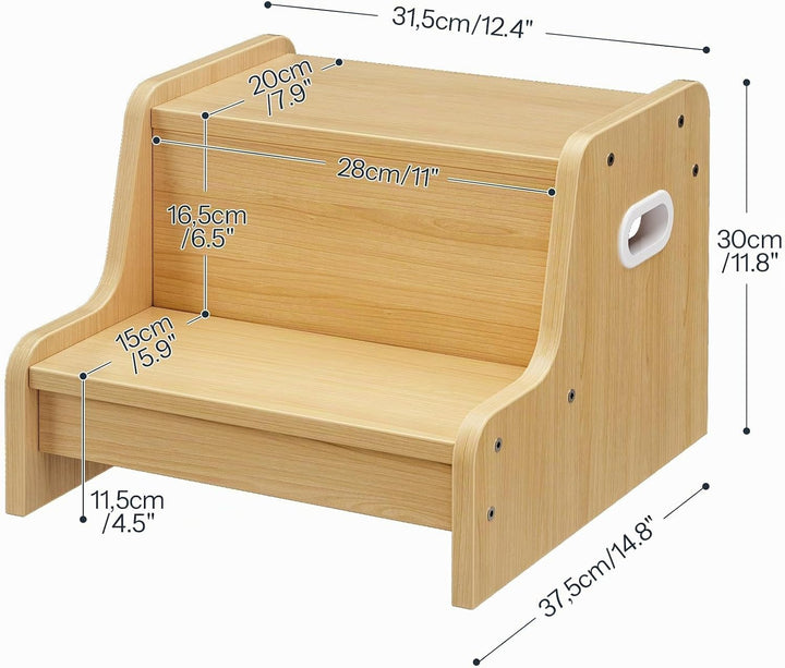 HOOBRO Tritthocker für Kinder, Tritt-Schemel, Kinderschemel mit 2 Stufen, mit Antirutschmatte und Gr