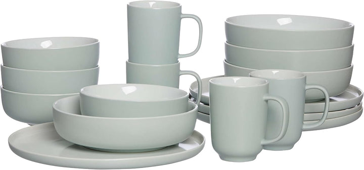 Ritzenhoff & Breker Kombiservice Jasper, 16-teilig, Mint-Grün, Steinzeug, Teller Schalen und Becher