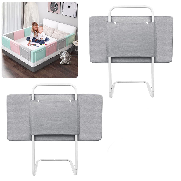 Aufun Bettgitter Baby Bettschutzgitter 50cm, Höhenverstellbar Kinderbettgitter Rausfallschutz für Be
