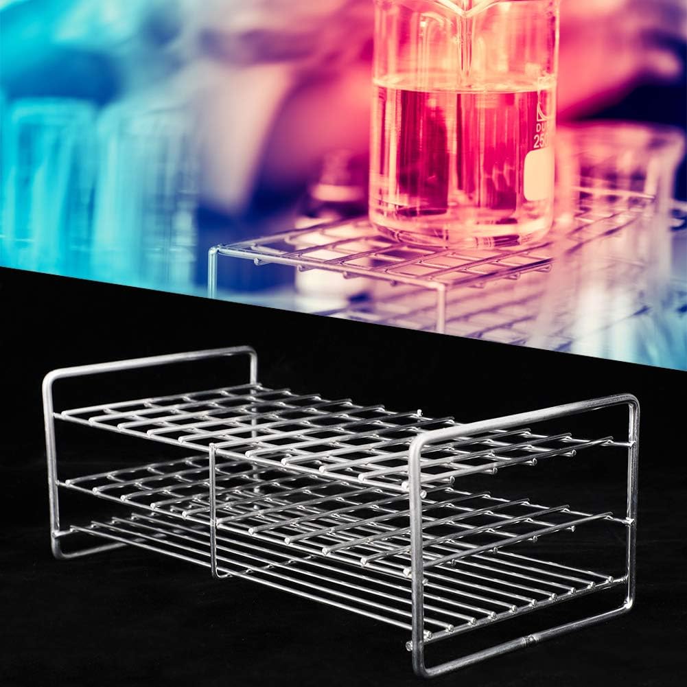 Snufeve6 Reagenzglasständer mit quadratischem Loch, Edelstahl Reagenzglasständer Reagenzglashalterun