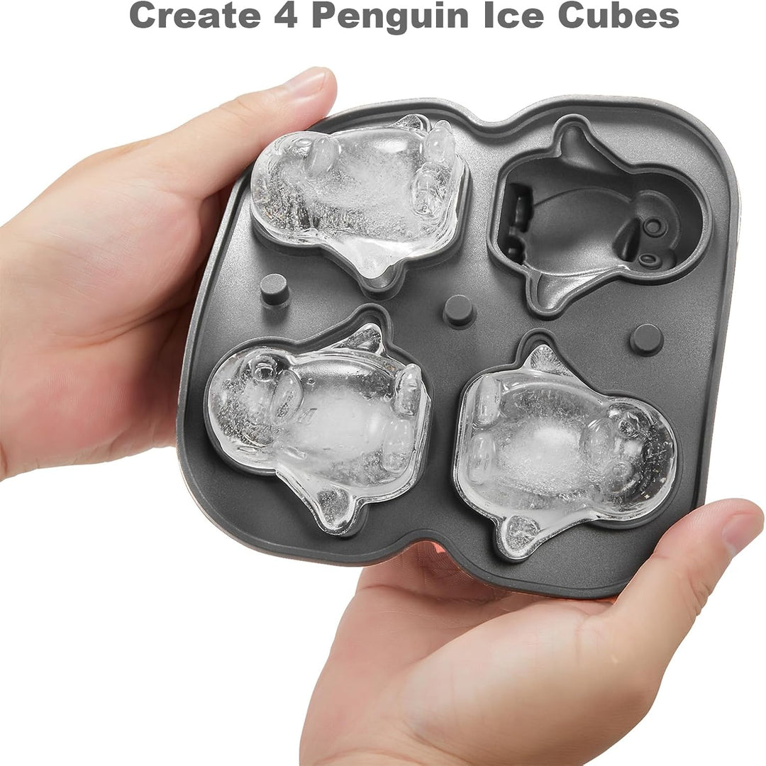 Nax Caki 3D-Pinguin-Eiswürfelform, 5,6 cm gross, dickes Silikon, lustige Formen, Whiskey-Eisform mit