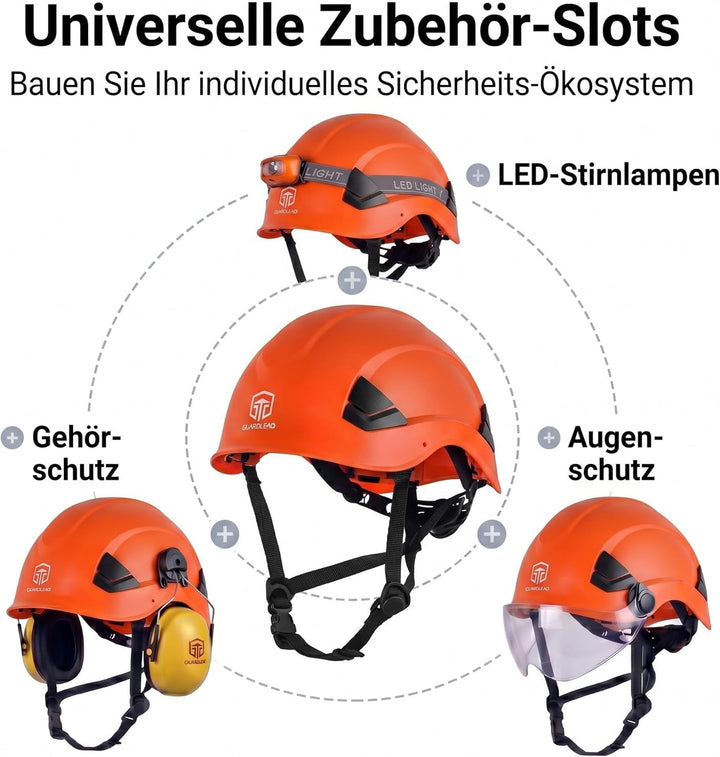 ABS-Sicherheitshelm, Arbeitshelm Schutzhelm, mit Belüftungslöchern und verstellbarem Kopfband, EN 39