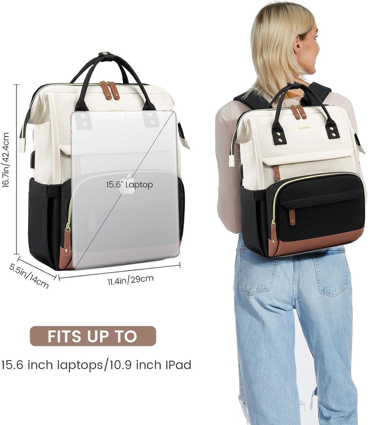LOVEVOOK Rucksack Damen Laptop Rucksäcke mit Laptopfach 15.6 Zoll | Schulrucksack Mädchen Teenager