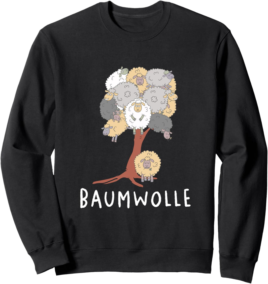 Baumwolle Schafe Schaf Wortspiel Stricken Wolle Sweatshirt