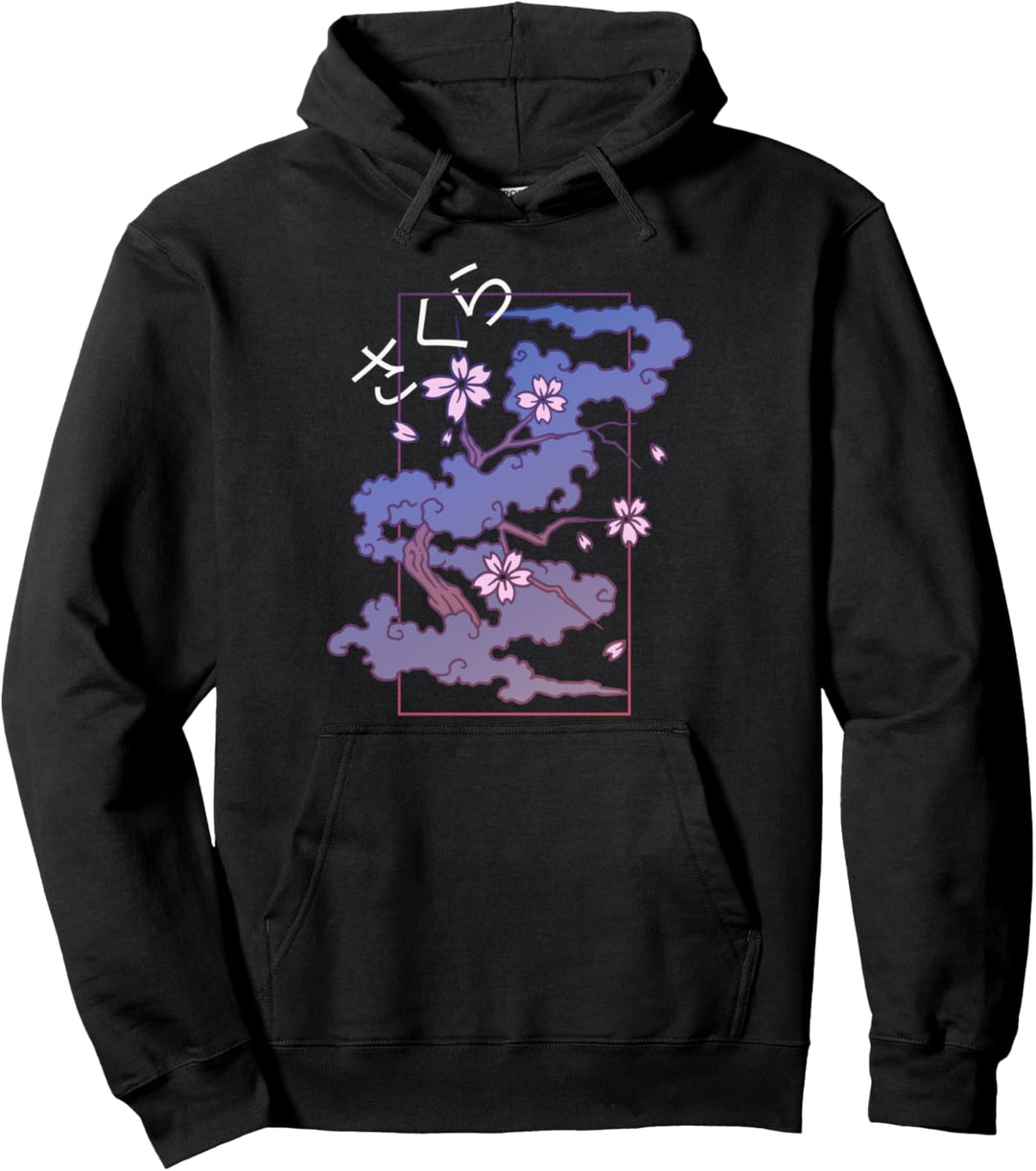 Japanese Aesthetic Sakura Flowers Vaporwave Soft Grunge Gift Pullover Hoodie