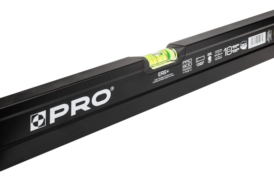 PRO800 Wasserwaage 100cm einseitig gefräst mit Ergonomischen Profil - ERS+ (Easy Reading System) Prä