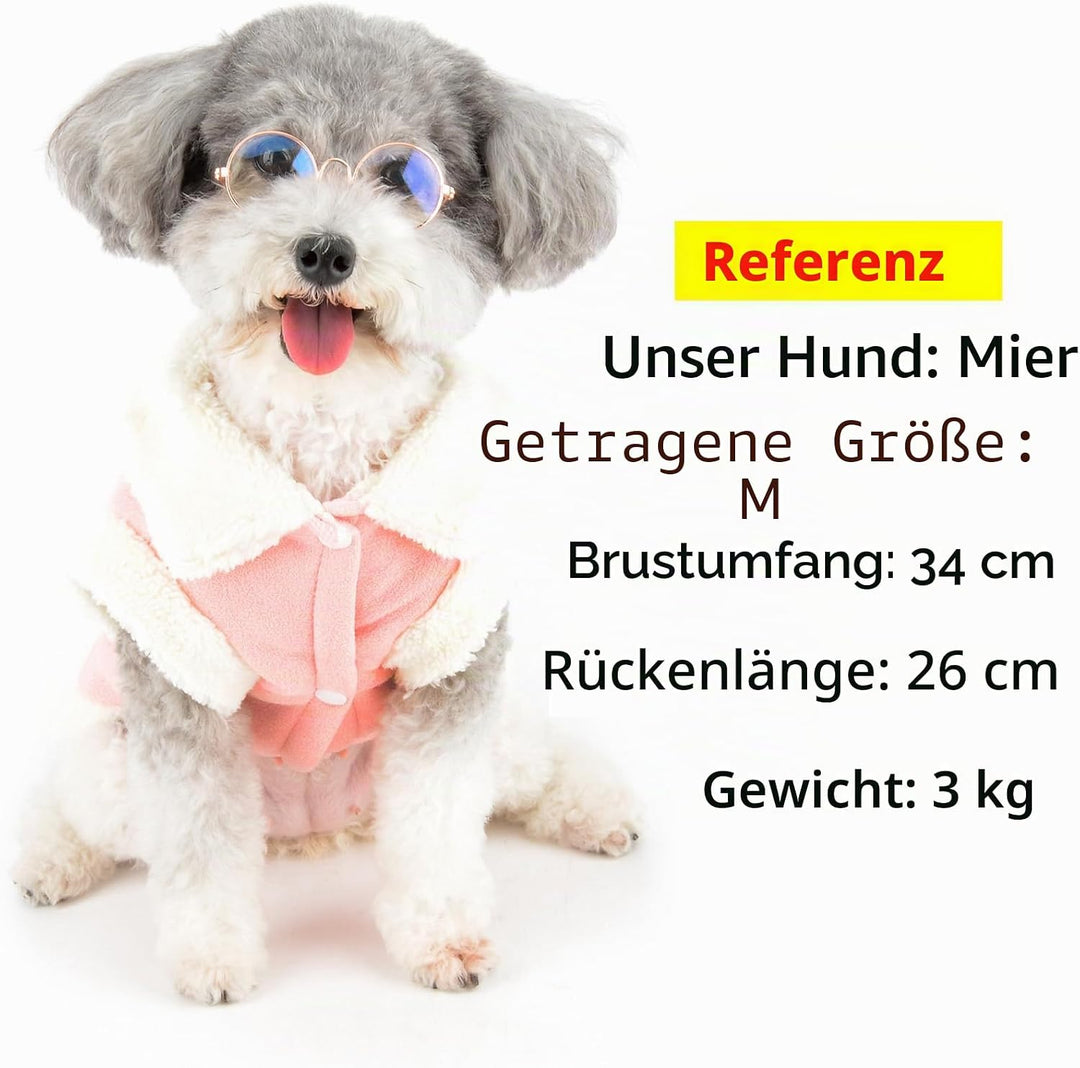 Zunea Wintermäntel für kleine Hunde, Katzen, Fleecejacke für Hunde, D-Ring Mantel, niedliche Welpen-