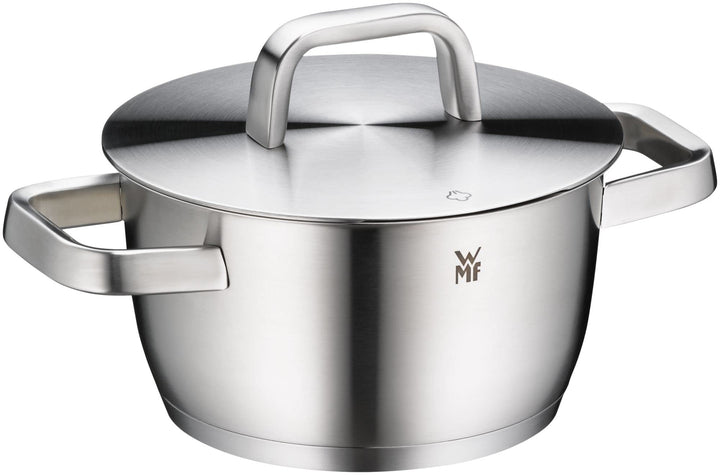 WMF Iconic Kochtopf klein 18cm, Metalldeckel, Fleischtopf Induktion 2,3l, kleiner Topf, Cromargan Ed