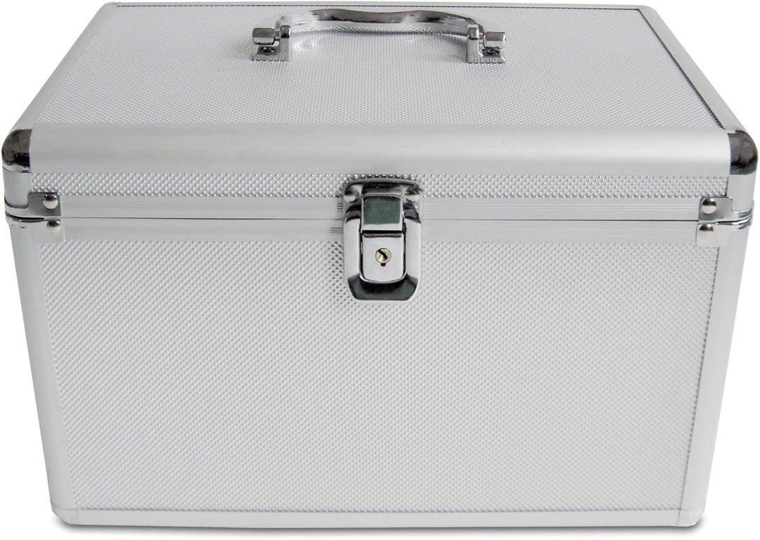 MediaRange Media storage case for 120 discs, aluminum look, with hanging sleeves, silver