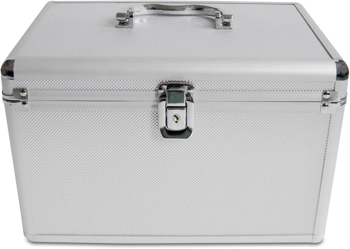 MediaRange Media storage case for 120 discs, aluminum look, with hanging sleeves, silver