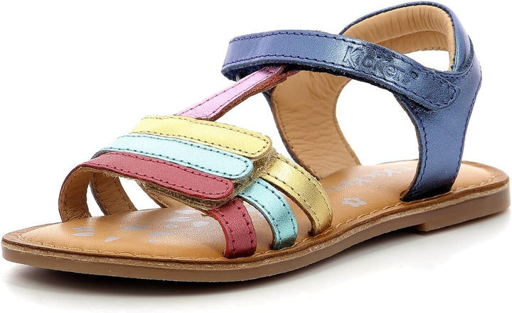 Kickers Mädchen Diamanto Sandale, 25 EU Marine Metal Multico