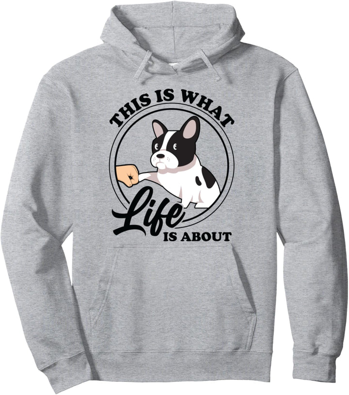 So dreht sich das Leben um Boston Terrier Dad Pullover Hoodie