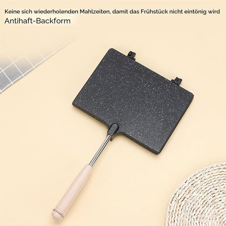 Panini Press Sandwich Maker, Doppelseitiger Gas-Sandwichtoaster mit Antihaftbeschichtung, Aluminium-
