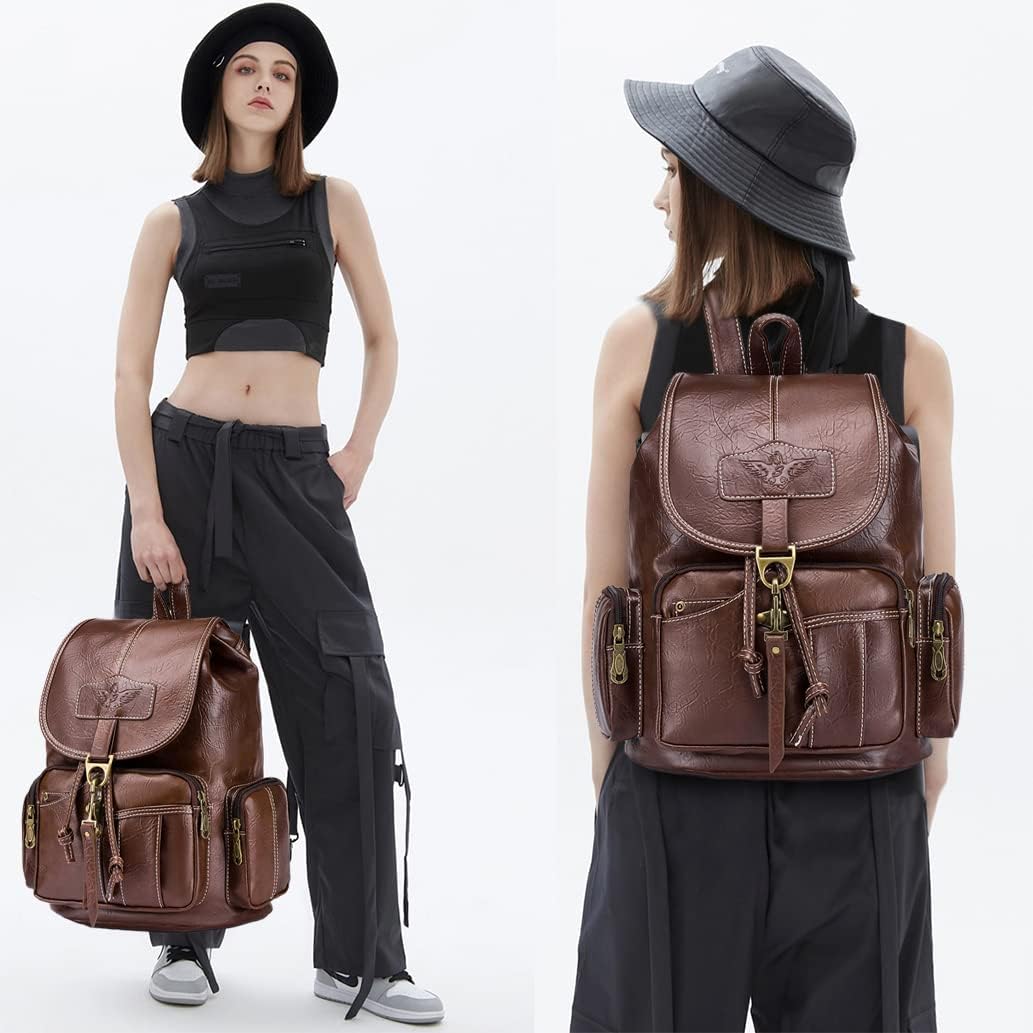 SPAHER® Rucksack Damen Mini, Wasserdicht Rucksack Damen Klein Leder Elegant Daypack Casual Anti Dieb