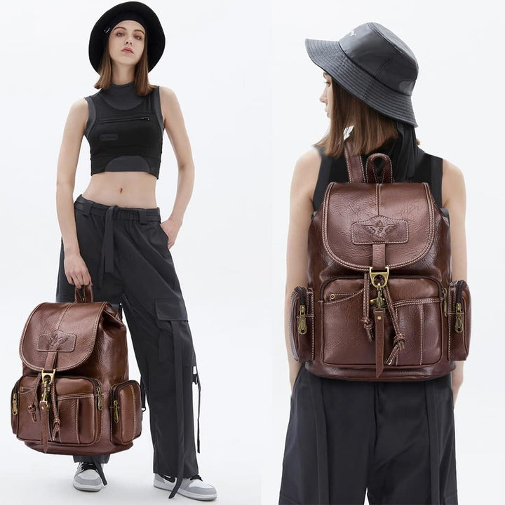 SPAHER® Rucksack Damen Mini, Wasserdicht Rucksack Damen Klein Leder Elegant Daypack Casual Anti Dieb