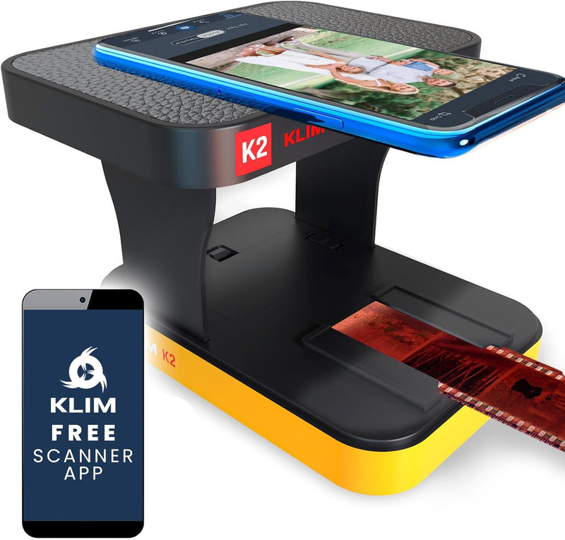 KLIM K2 Mobile Film Scanner 35mm + NEU 2024 + Positiv- & Negativ- Dia Scanner + Fotoscanner zum digi