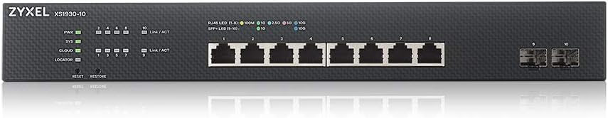 ZyXEL NebulaFlex Smart-Managed Switch mit 8 Ports, Multi-Gigabit + 2 10G Glasfaser-Ports [XS1930-10]