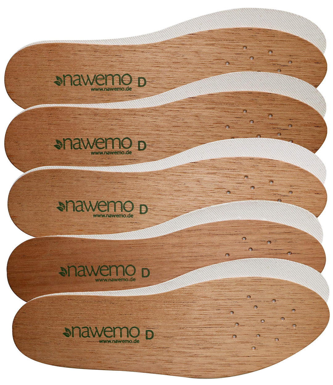 Nawemo 5er Pack/5 Paar Zedernholzsohlen Damen, antibakterielle Zedernholz Einlegesohlen gegen Schwei
