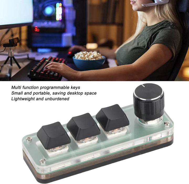 ASHATA 3-Tasten-Makro-Pad, RGB-Hintergrundbeleuchtung, OSU-Tastatur, Programmierbare -Tastatur, Mult