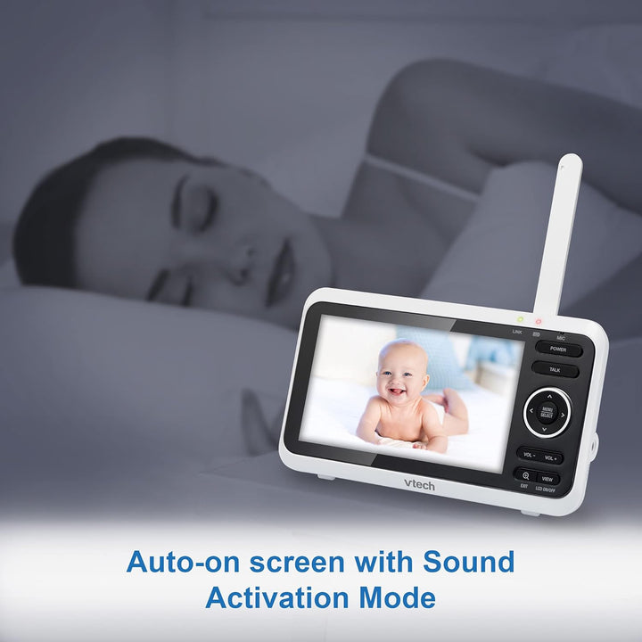 VTech Babymonitor VM350 – Video-Babyphone mit beweglicher Kamera – Klarer Sound, LCD-Farbbildschirm
