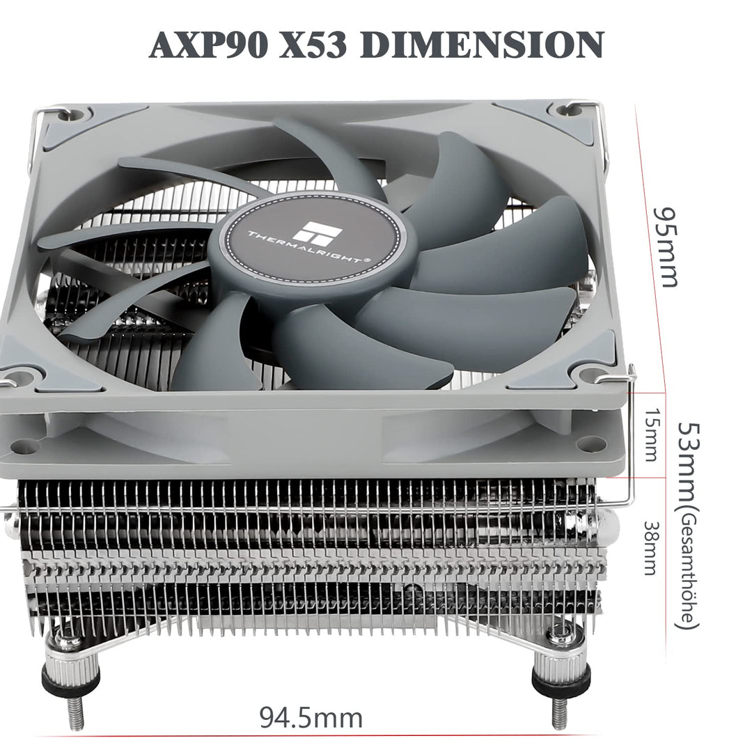 Thermalright AXP90-X53 Low Profile CPU-Luftkühler, 53mm Höhe, TL-9015 Slin PWM Lüfter, AGHP Technolo