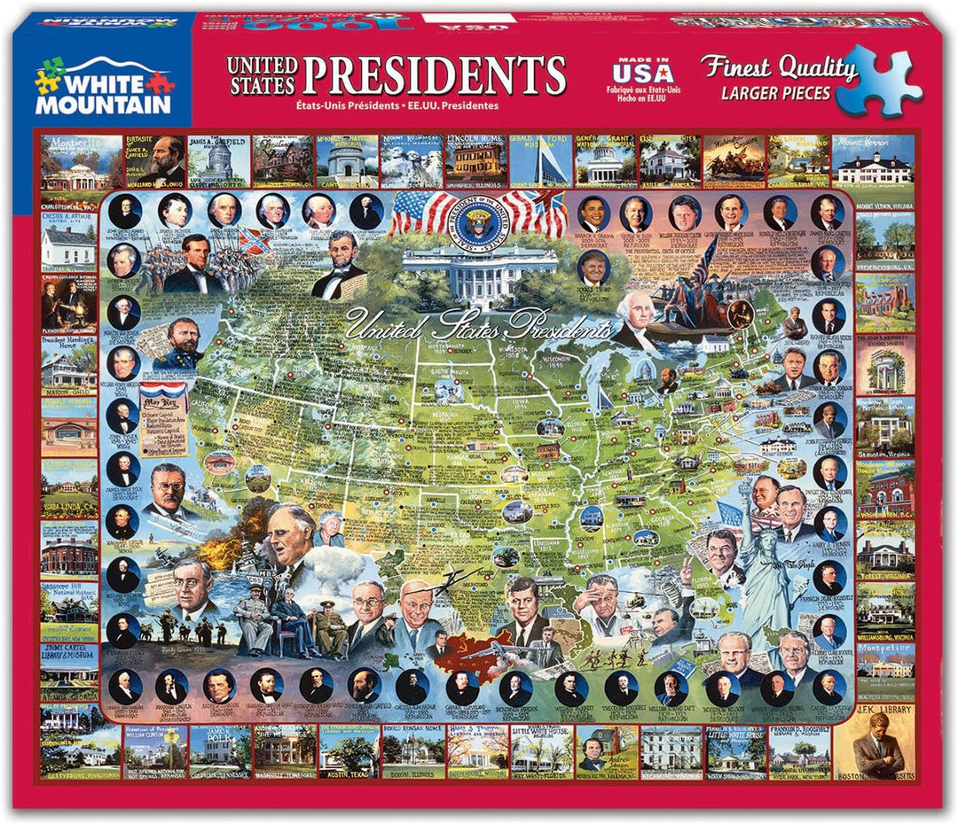 United States Presidents Jigsaw Puzzle American History 1000 Pieces 24"X30" WM10