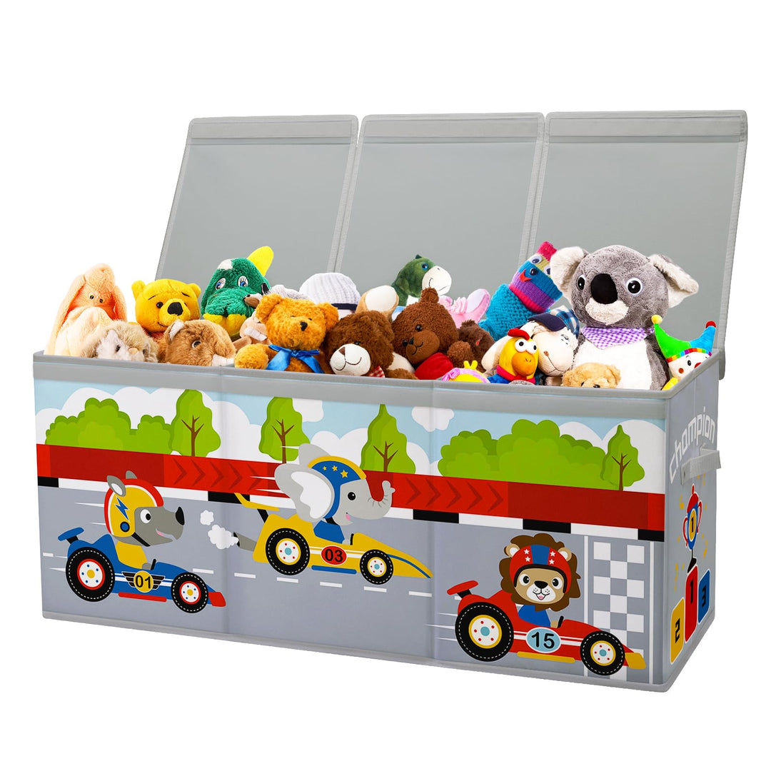 Extra Gross Aufbewahrungsbox mit Deckel Kinder, Zusammenklappbare Oxford-Spielzeugkiste mit Griff fü