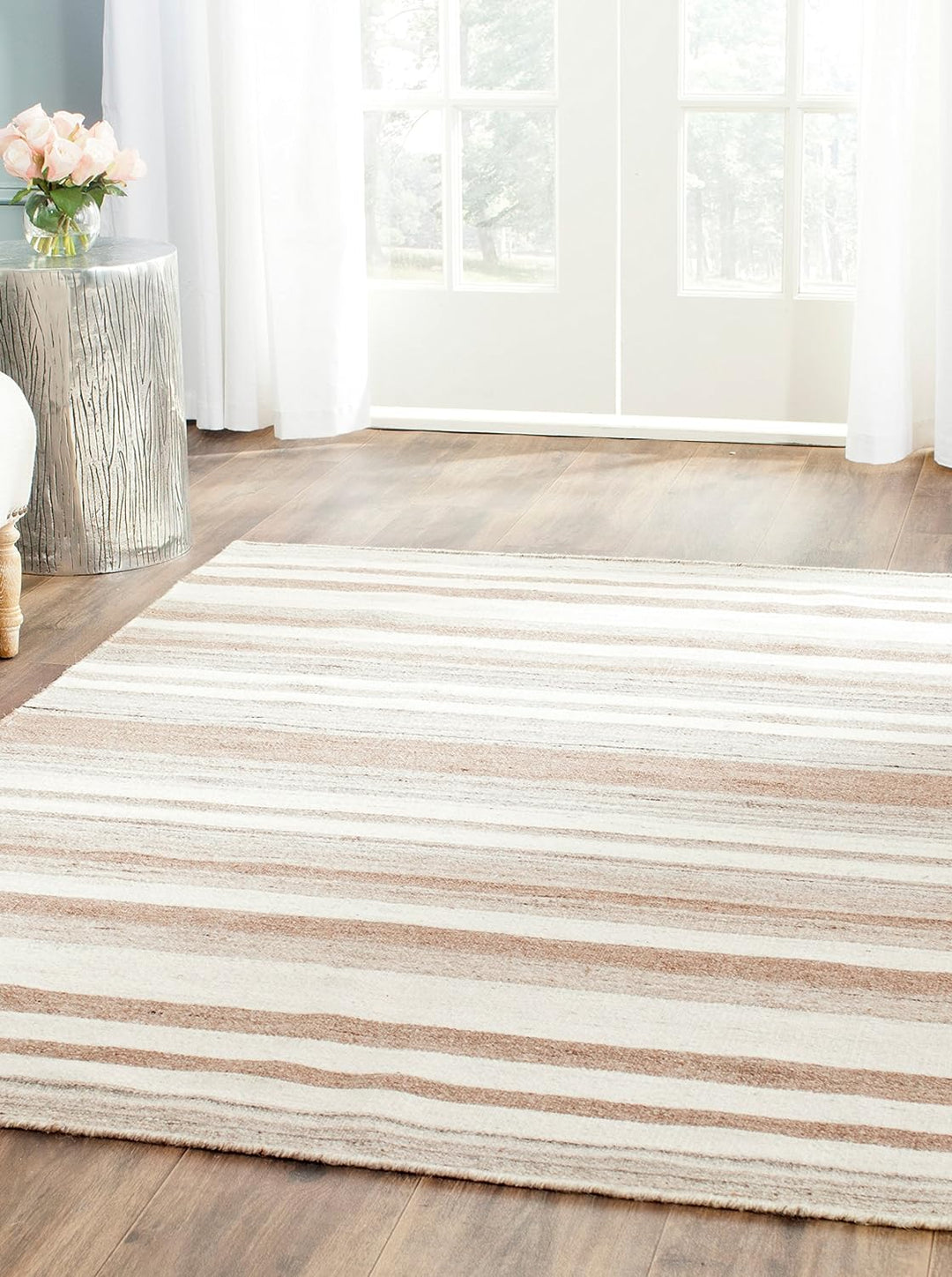 SAFAVIEH Zeitgenössische Teppich für Wohnzimmer, Esszimmer, Schlafzimmer - Dhurrie Collection, Kurze