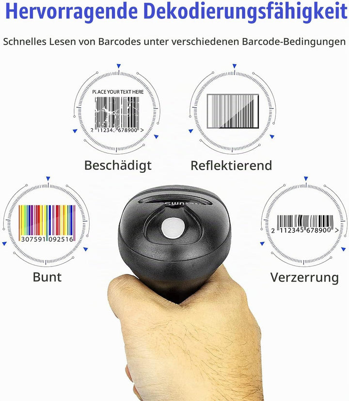 NetumScan USB 1D-Barcode-Scanner, kabelgebundener Handheld-CCD-Barcode-Leser, unterstützt das Scanne