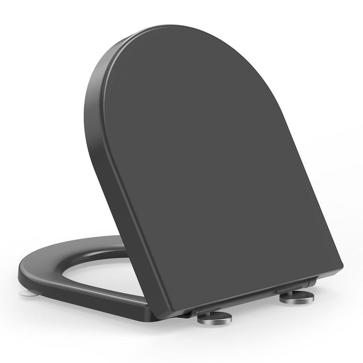 YEAUPE PRO Toilettendeckel mit Absenkautomatik D-Form [KURZ],WC Sitz Toilettensitz mit Quick-Release