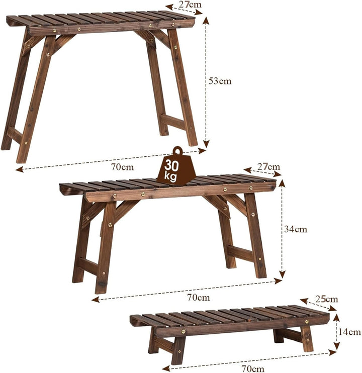 Pflanzenregal aus Holz, Blumenständer für Innen- und Aussenbereiche, Mehrzweck-Topfhalter, Pflanzens