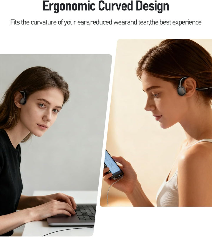 ANSTEN Bluetooth Headset mit Kabel (3,5mm/USB) Für PC/Telefon, Ultra Komfort, Open Ear USB Headset m