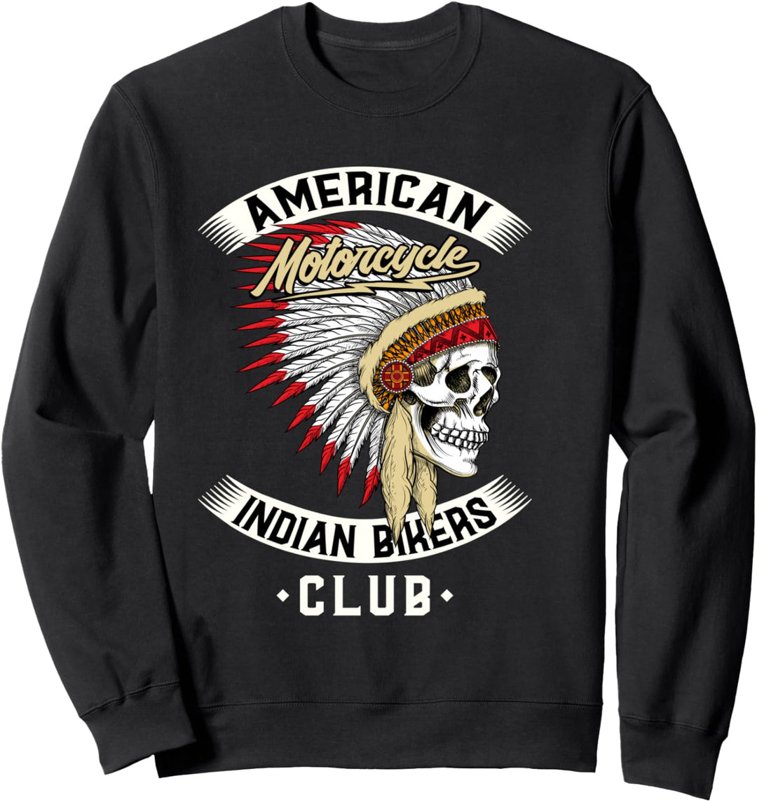 American Motorcycle Indian Bikers Club Chopper Biker Sweatshirt