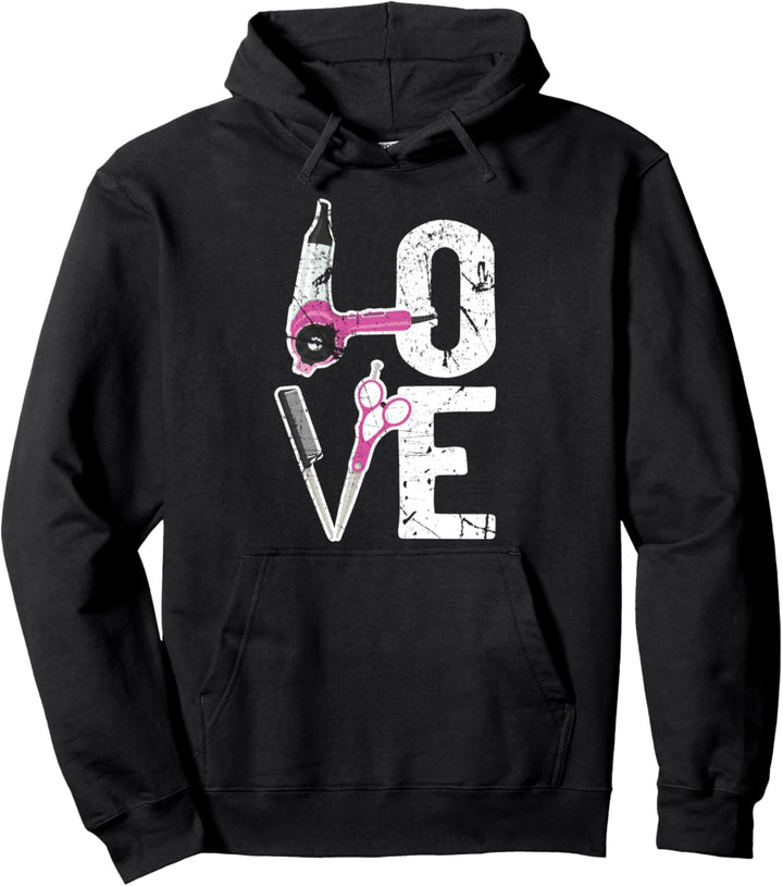 Love Grafik Design Hairstylist Friseur Coiffeur Geschenkidee Pullover Hoodie