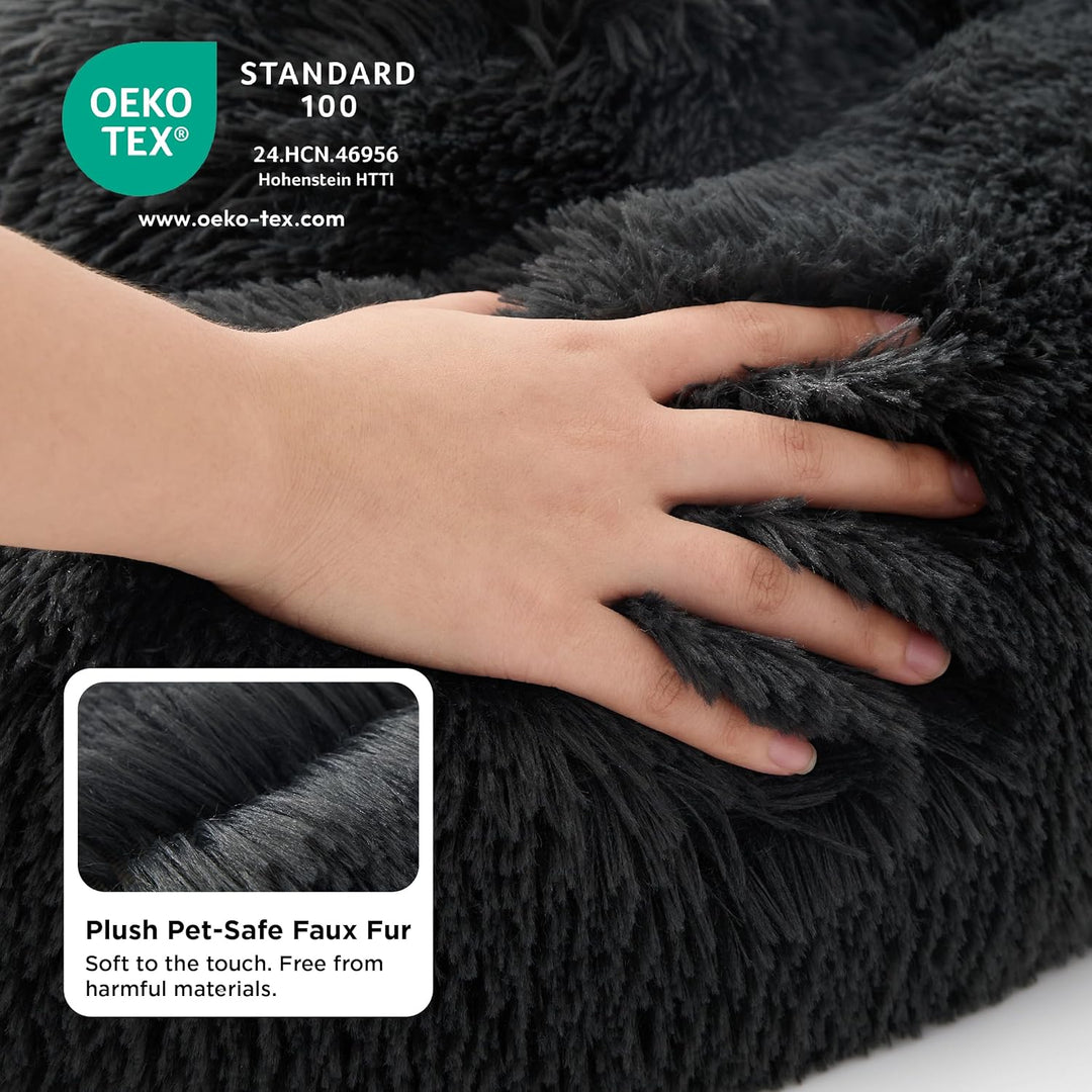 BEDSURE Katzenbett waschbar Flauschiges Hundebett - Ø 70 cm Katzenschlafplatz für Katzen und Hunde,