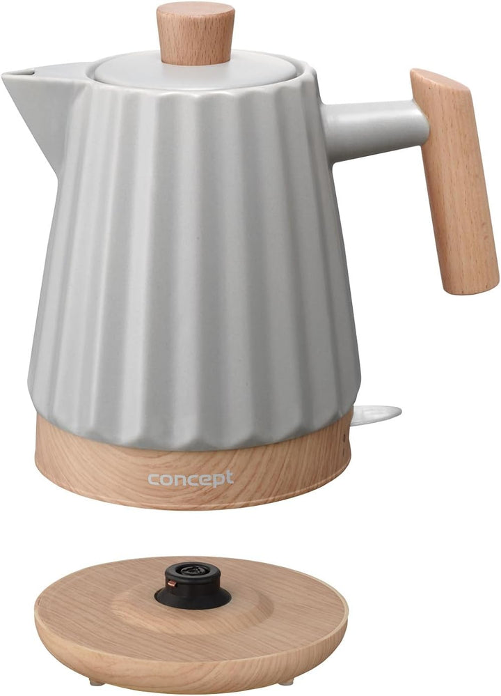 Concept RK0091 Ceramic water kettle 1,5 l, light grey, Hellgrau 1.5 Liter Hellgrau, 1.5 Liter Hellgr