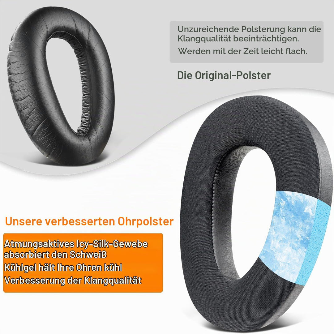 SOULWIT Kühlgel Ersatzpolster Ersatz Ohrpolster für Sennheiser PXC480, PXC550, PXC 550-II, MB660 UC,