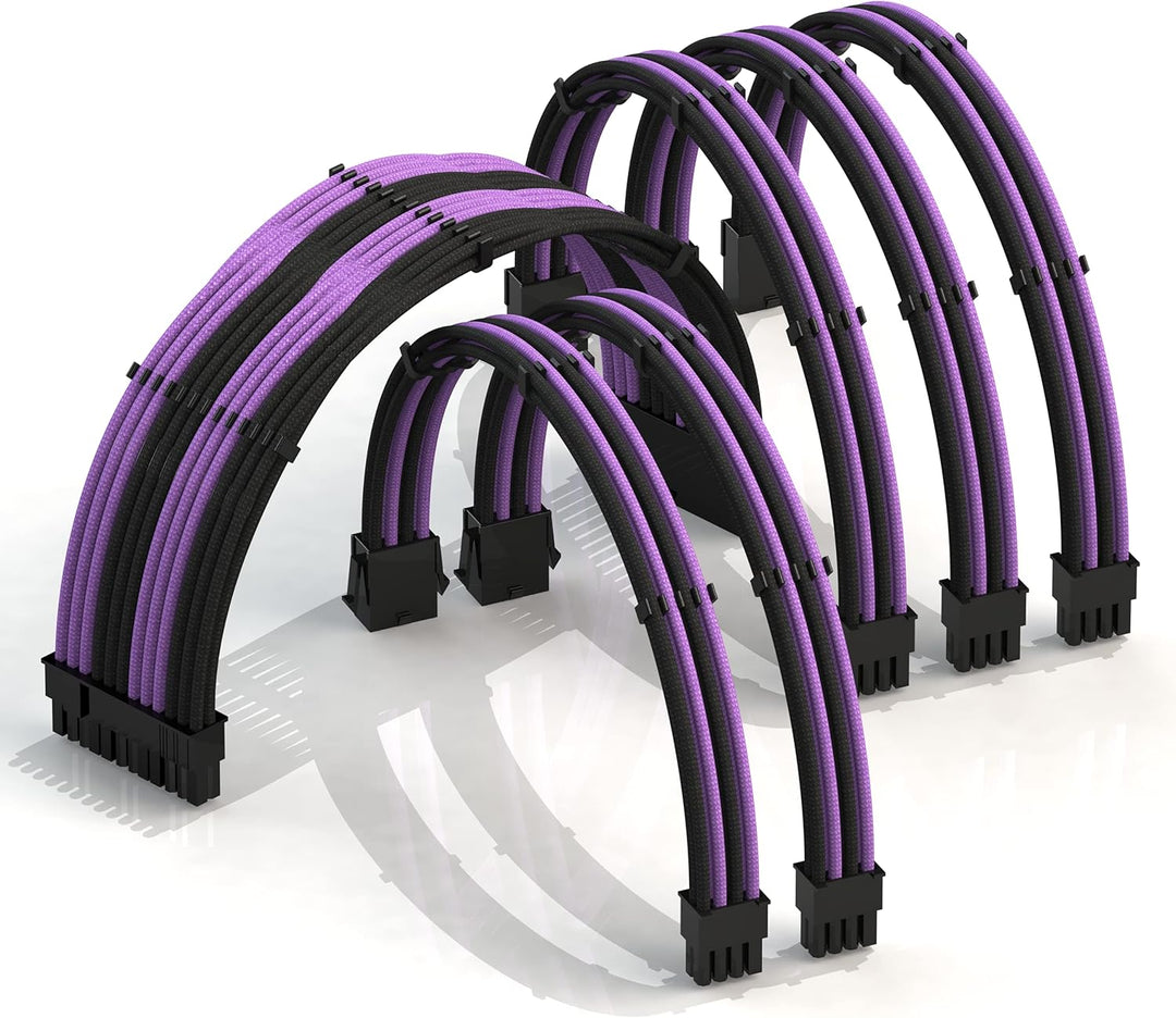 LINKUP - 50cm Superweiche und Flexible Netzteilkabel mit Verlängerungshülsen Custom Mod GPU PC Geflo