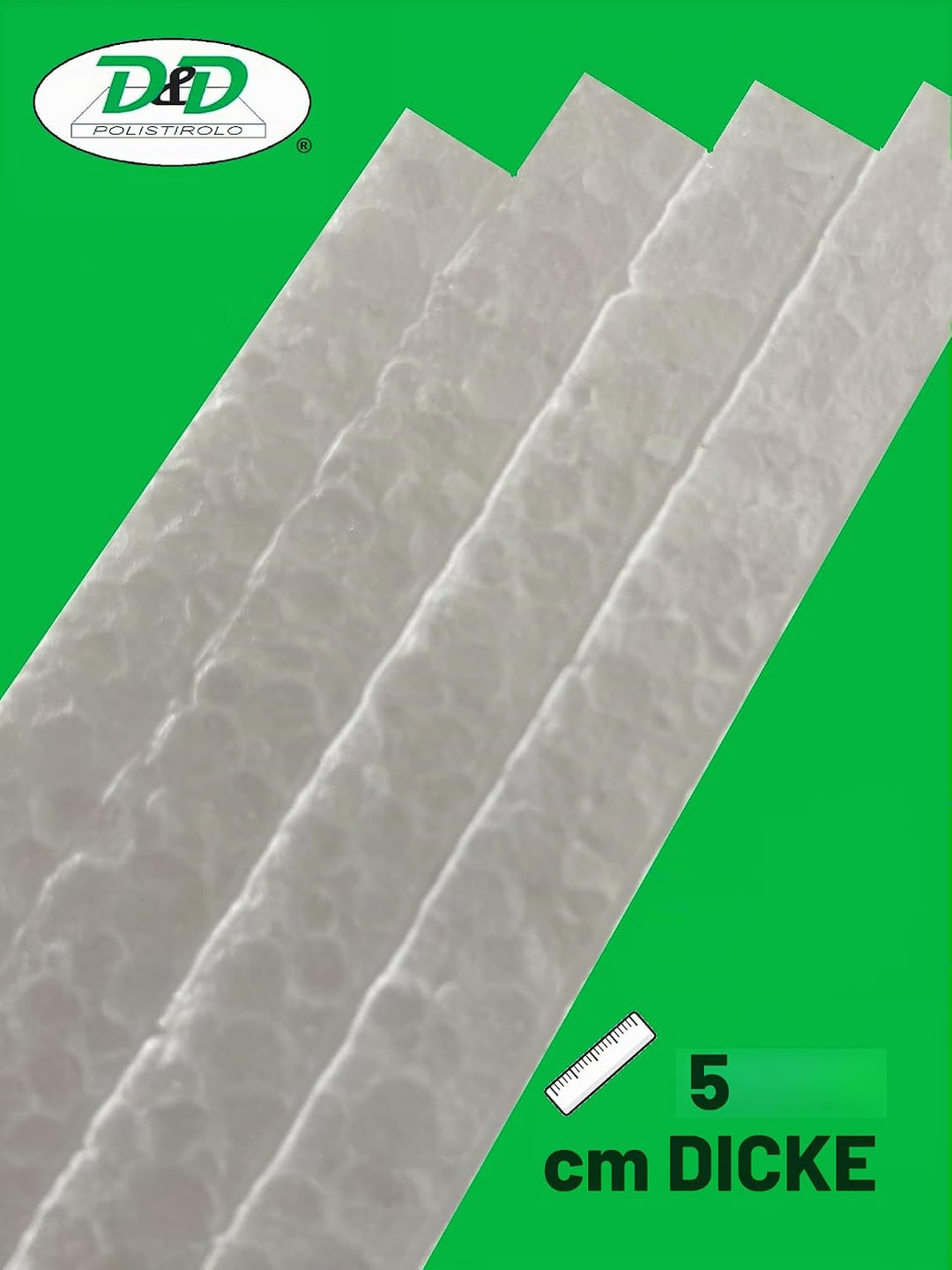 D. & D. Polystyrol 100 cm x 100 cm, Mehrzweck-Platten Dichte 15 kg/m³, EPS 80 (2 Platten H 5 cm) 2 L