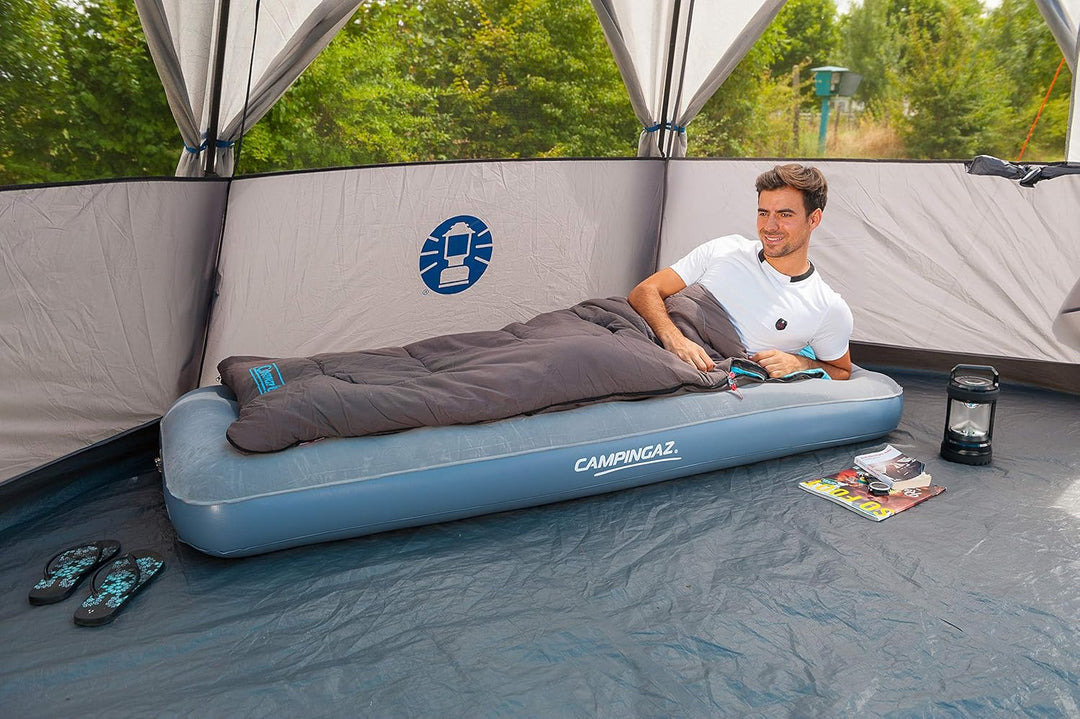 Campingaz Luftbett Quickbed Single - Indoor/Outdoor Luftmatratze eine Person, Velours Gästebett, Kom