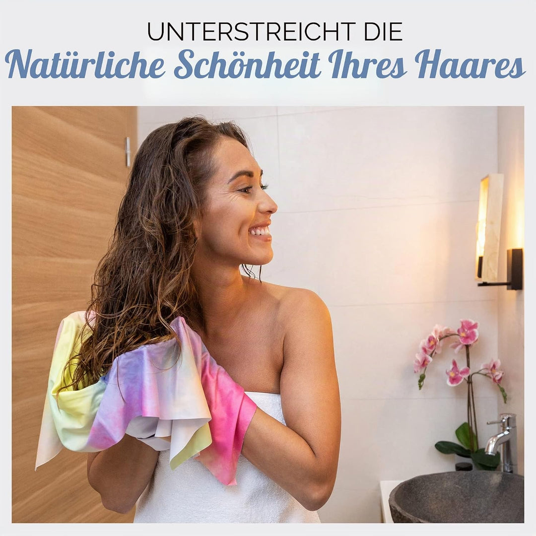 Mikrofaser-Handtuch für Frauen – Geschenk und Reisen – glatt wie Seide – lockiges, gewelltes, glatte