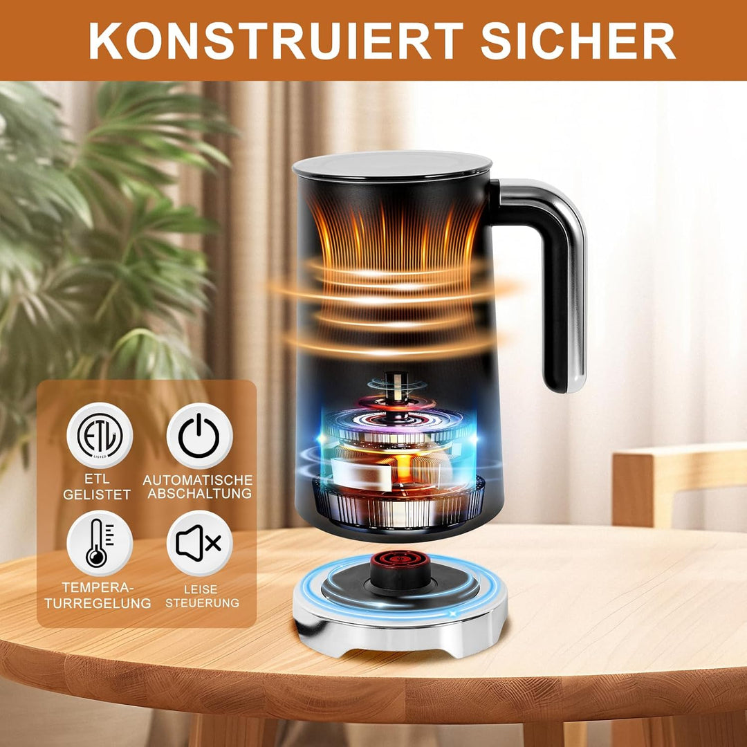 Elektrischer Milchaufschäumer, Automatischer Warm- und Kaltschaumbereiter und Milchwärmer (4-in-1) m
