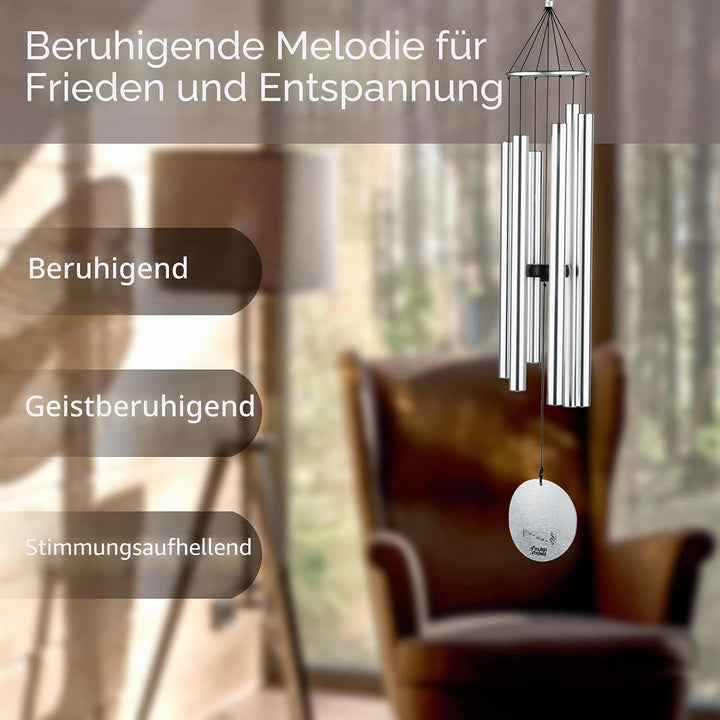 OSVINO Klangspiele Windspiele Aluminium mit Klang Gesamtlänge 90cm gross für drinnen draussen Balkon