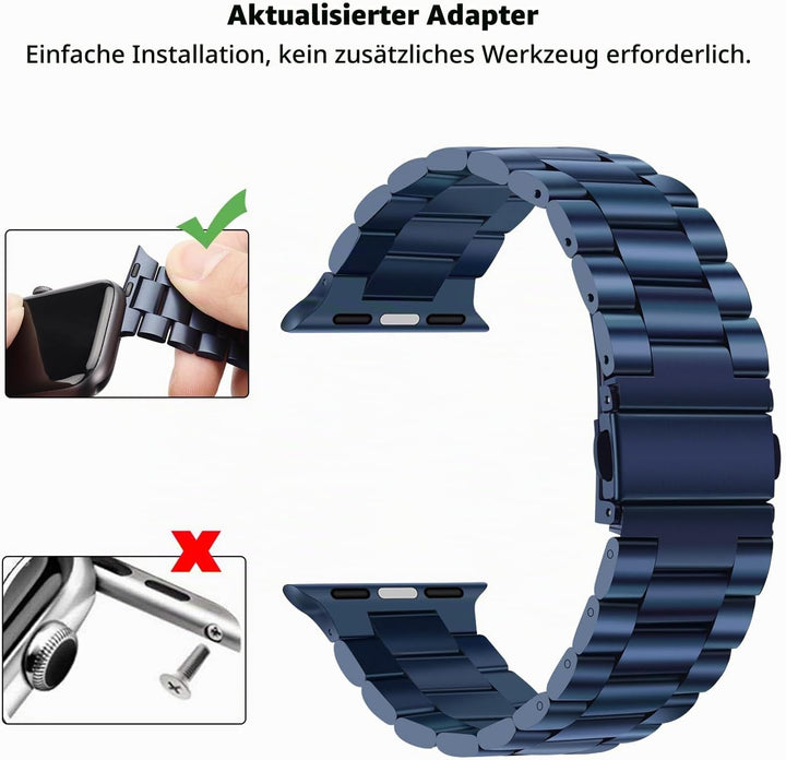 Tasikar Armband Kompatibel mit Apple Watch Armband 41mm 40mm 38mm Prämie Edelstahl Metall Ersatz Arm