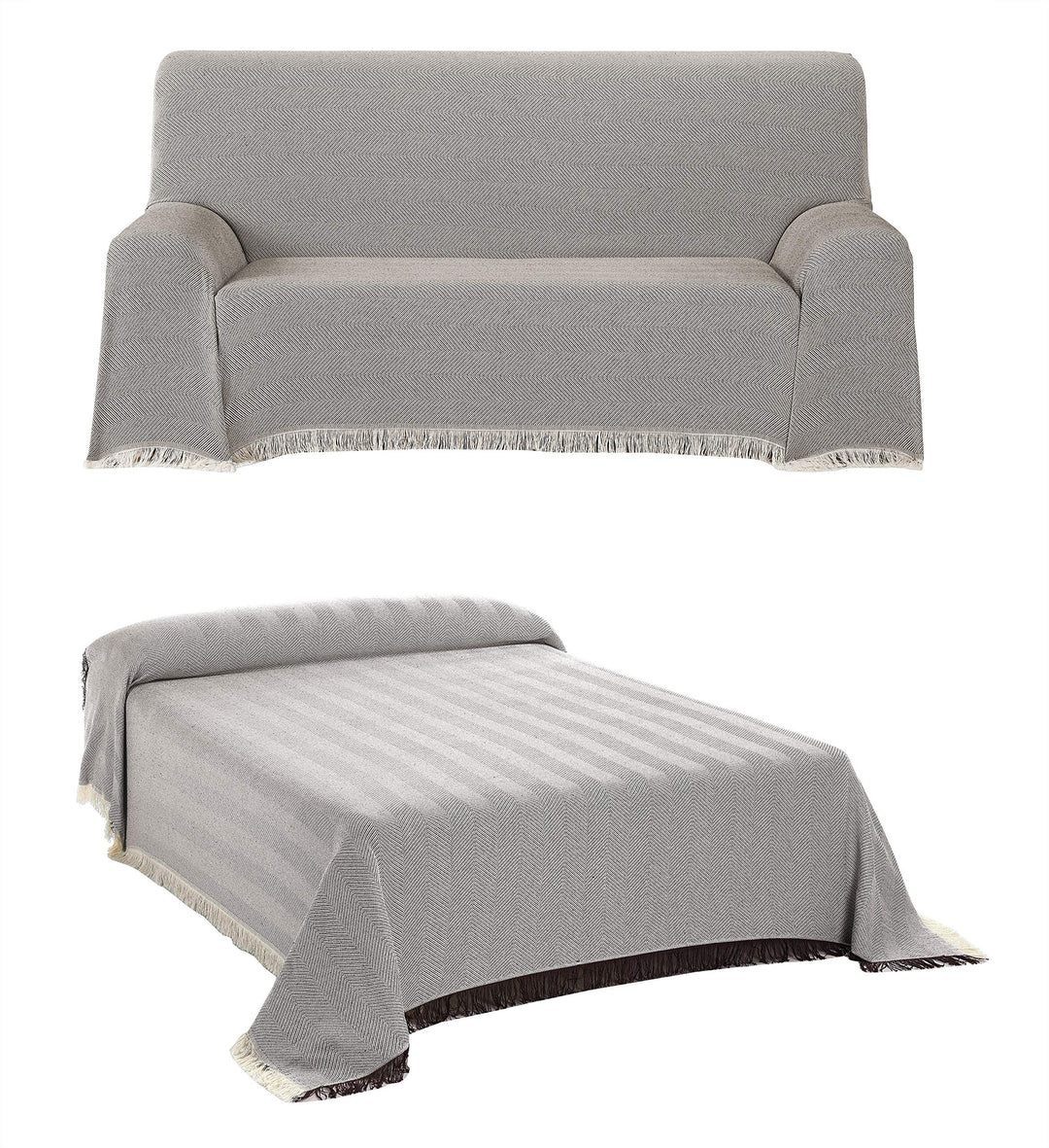 BEAUTEX Tagesdecke - Wohnzimmer Decke aus Baumwolle, Praktischer Überwurf als Sofadecke oder Couchde
