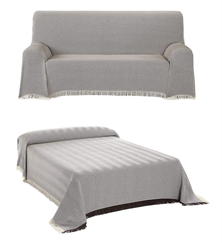 BEAUTEX Tagesdecke - Wohnzimmer Decke aus Baumwolle, Praktischer Überwurf als Sofadecke oder Couchde